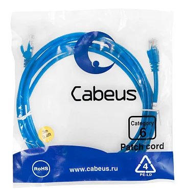 Патч-корд Cabeus PC-UTP-RJ45-Cat.6-3m-BL (8680c)