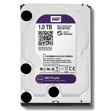 Жесткий диск HDD Western Digital WD10PURZ,  1 ТБ, 64 МБ 5400 об/мин
