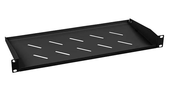 Cabeus SH-J017-1U-200-BK (8628c) Черная перфорированная полка, 1U