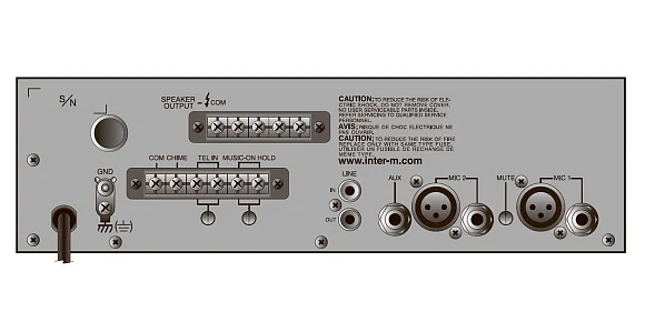 Inter-M PA-1000B Трансляционный усилитель 30 Вт, на 1 зону