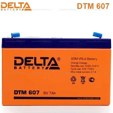 Аккумулятор Delta DTM 607 AGM (6 В / 7 Ач)