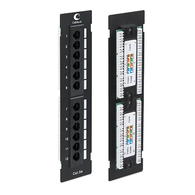 Cabeus PL-12-Cat.5e-WL-Dual IDC (7004c) Патч-панель 19"  на 12 портов