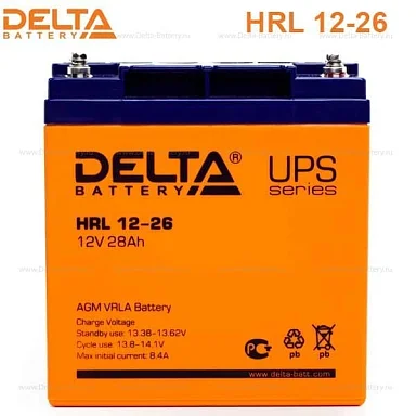 Аккумулятор Delta HRL 12-26 Х AGM (12 В / 26 Ач)