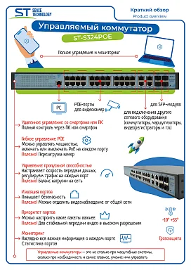 Коммутатор Space Technology ST-S308POE(8G/2S/1C/120W/A) PRO M