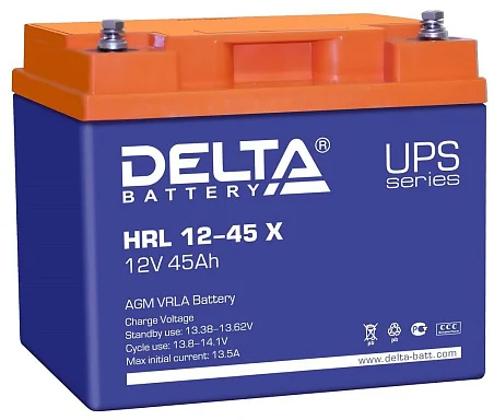 Аккумулятор Delta HRL 12-45 Х AGM (12 В / 45 Ач)