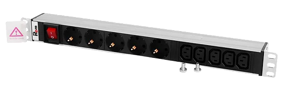 Rem R-10-5S-5C13-V-440-Z Горизонтальный блок розеток 19" , до 10А