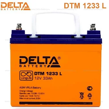 Аккумулятор Delta DTM 1233 L AGM (12 В / 33 Ач)