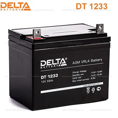 Аккумулятор Delta DT 1233 AGM (12 В / 33 Ач)