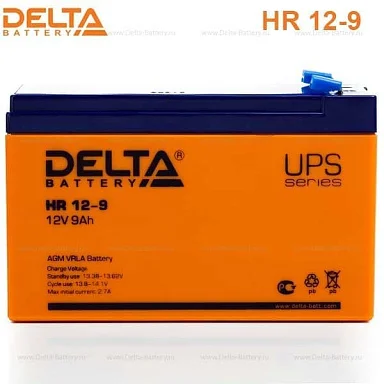 Аккумулятор Delta HR 12-9 AGM (12 В / 9 Ач)