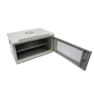Space Technology ST-NCP6U02 (СЕРЫЙ) С ПОЛКОЙ Настенный 6U телекоммуникационный шкаф 19"