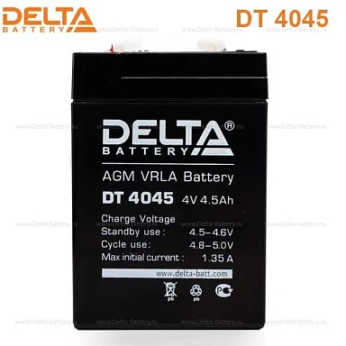 Аккумулятор Delta DT 4045 AGM (4 В / 4,5 Ач)