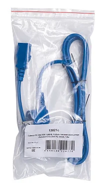 Cabeus PC-186-VDE-1.8M-BL (12021c) кабель питания Schuko + IEC 320 C13, 1.8 м
