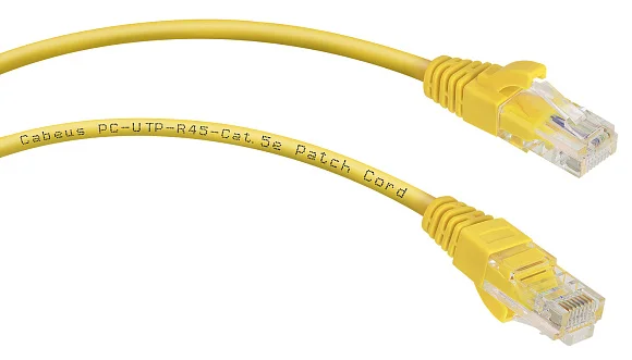 Патч-корд Cabeus PC-UTP-RJ45-Cat.5e-0.3m-YL-LSZH (9495c)