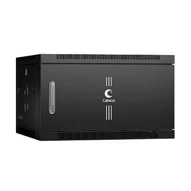 Cabeus SH-05F-6U60/60m-BK (8588c) Настенный 6U телекоммуникационный шкаф 19"