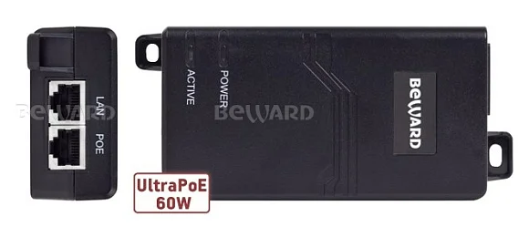 PoE Инжектор Beward STL-11XP, 1 PoE,  до 60 Вт