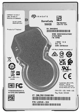 Жесткий диск HDD SEAGATE ST500LM034,  512 ГБ, 128 МБ 7200 об/мин