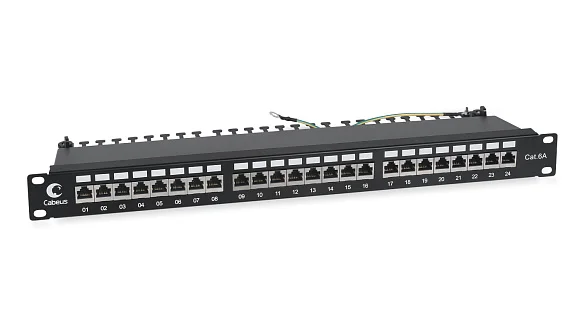 Cabeus PL-24-Cat.6a-SH-Dual (7653c) Патч-панель 19"  на 24 порта