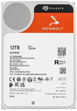 Жесткий диск HDD SEAGATE ST12000VN0008,  12 ТБ, 256 МБ 7200 об/мин