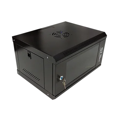 Space Technology ST-NC6U01 (ЧЕРНЫЙ) С ПОЛКОЙ, (версия 2) Настенный 6U телекоммуникационный шкаф 19"