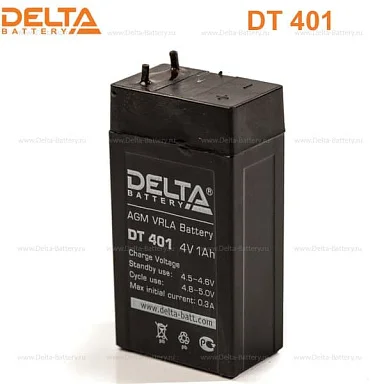 Аккумулятор Delta DT 401 AGM (4 В / 1 Ач)