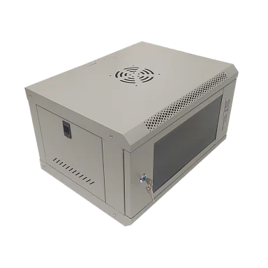 Space Technology ST-NC6U01 (СЕРЫЙ) С ПОЛКОЙ, (версия 2) Настенный 6U телекоммуникационный шкаф 19"