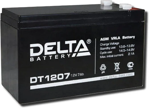 Аккумулятор Delta DT 1207 AGM (12 В / 7 Ач)