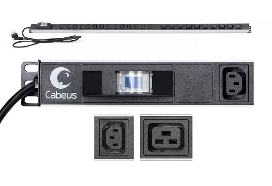 Cabeus PDU-16-14C13-10C19-B (9553c) Вертикальный блок розеток 19" , до 16А