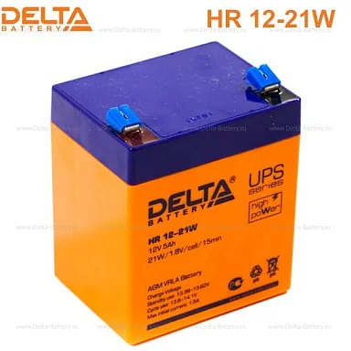 Аккумулятор Delta HR 12-21 W AGM (12 В / 5 Ач)