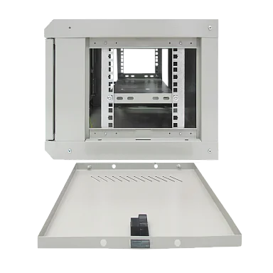 Space Technology ST-NCP9U600 (СЕРЫЙ) С ПОЛКОЙ Настенный 9U телекоммуникационный шкаф 19"