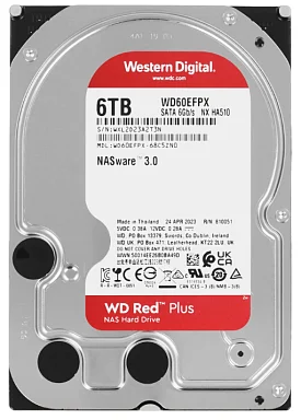 Жесткий диск HDD Western Digital WD60EFPX,  6 ТБ, 256 МБ 5400 об/мин