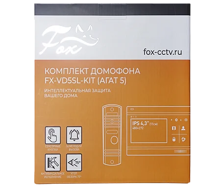 Комплект видеодомофона FOX FX-VD5SL-KIT АГАТ 5W