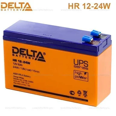 Аккумулятор Delta HR 12-24 W AGM (12 В / 6 Ач)