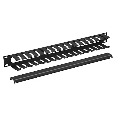Cabeus JB07-1U-BK (8643c) Горизонтальный 1U кабельный органайзер 19" Черный