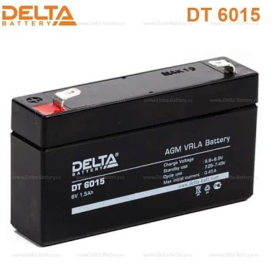Аккумулятор Delta DT 6015 AGM (6 В / 1,5 Ач)