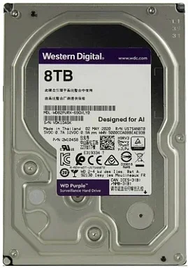 Жесткий диск HDD Western Digital WD85PURU,  8 ТБ, 256 МБ 5640 об/мин