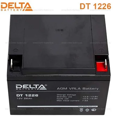 Аккумулятор Delta DT 1226 AGM (12 В / 26 Ач)