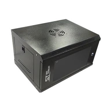 Space Technology ST-NC6U01 (ЧЕРНЫЙ) С ПОЛКОЙ Настенный 6U телекоммуникационный шкаф 19"