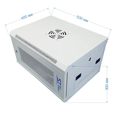 Space Technology ST-NCP6U02 (СЕРЫЙ) С ПОЛКОЙ Настенный 6U телекоммуникационный шкаф 19"