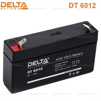 Аккумулятор Delta DT 6012 AGM (6 В / 0,3 Ач)