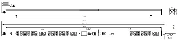 Cabeus SMART-PDU-32-3P-36C13-6C19-I309-M (12598c) Вертикальный блок розеток 19" до 32 А