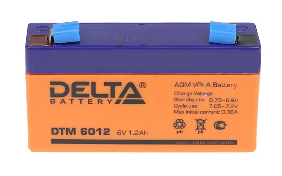 Аккумулятор Delta DTM 6012 AGM (6 В / 0,3 Ач)