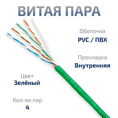 UTP-4P-Cat.5e-SOLID-GN (7250c)