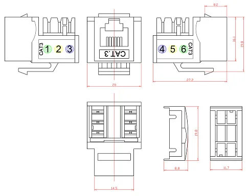 Cabeus KJ-RJ12-90 (7957c)