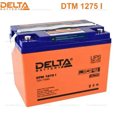 Аккумулятор Delta DTM 1275 I AGM (12 В / 75 Ач)