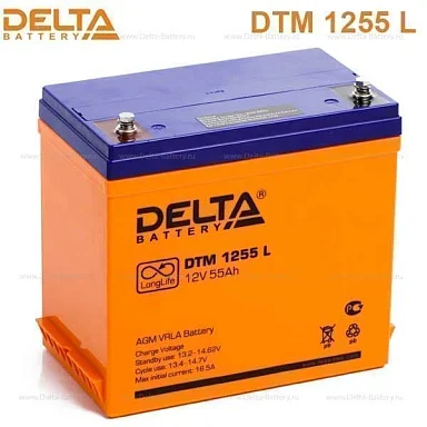 Аккумулятор Delta DTM 1255 L AGM (12 В / 55 Ач)