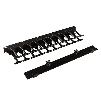 Cabeus JB08-1U-PL-BK (12669c) Горизонтальный 1U кабельный органайзер 19" Черный