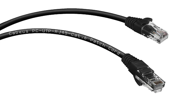 Патч-корд Cabeus PC-UTP-RJ45-Cat.6-0.5m-BK-LSZH (11194c)