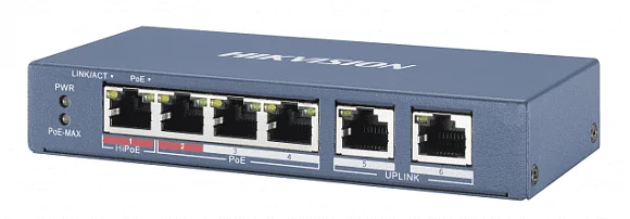 Коммутатор Hikvision DS-3E0106P-E/M(B)