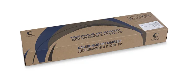 Cabeus JB08-1U-45-BK (10632c) Горизонтальный 1U кабельный органайзер 19" Черный