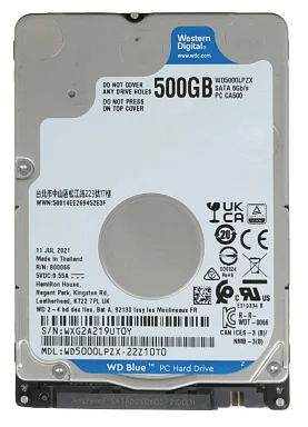 Жесткий диск HDD Western Digital WD5000LPZX,  512 ГБ, 128 МБ 5400 об/мин